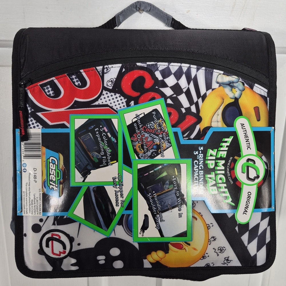 Case It Black and Multicolor 3-Ring Binder